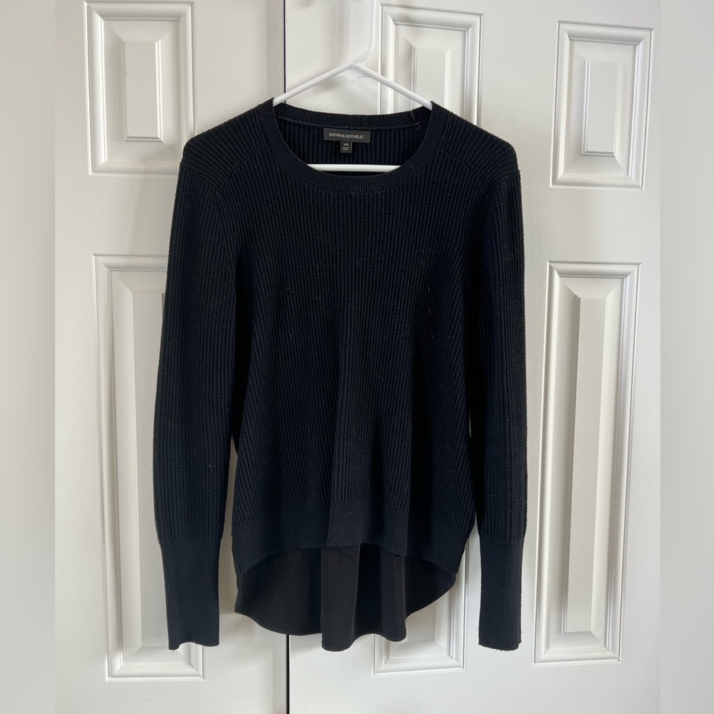 Black Sweater with unique back! Size xs Banana Republic